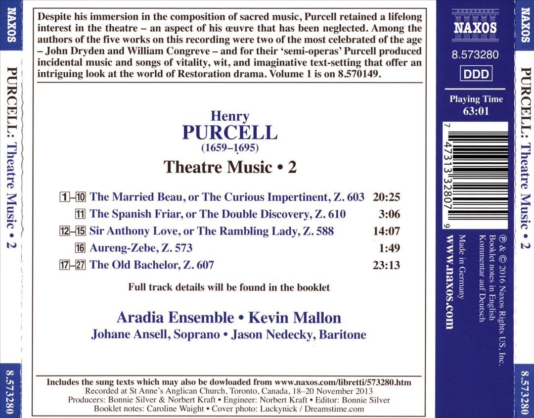 Purcell: Theatre Music, Vol. 2 cover art