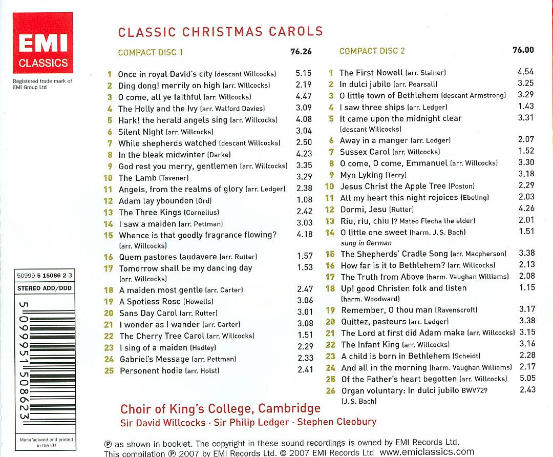 Classic Christmas Carols cover art