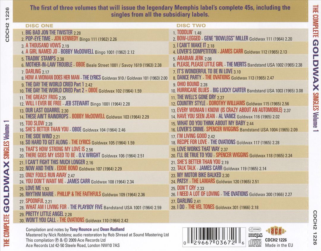 Complete Goldwax Singles, Vol. 1 1962-1966 cover art