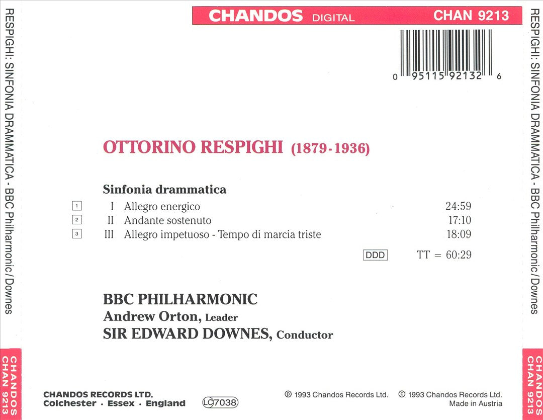 Respighi: Sinfonia Drammatica cover art