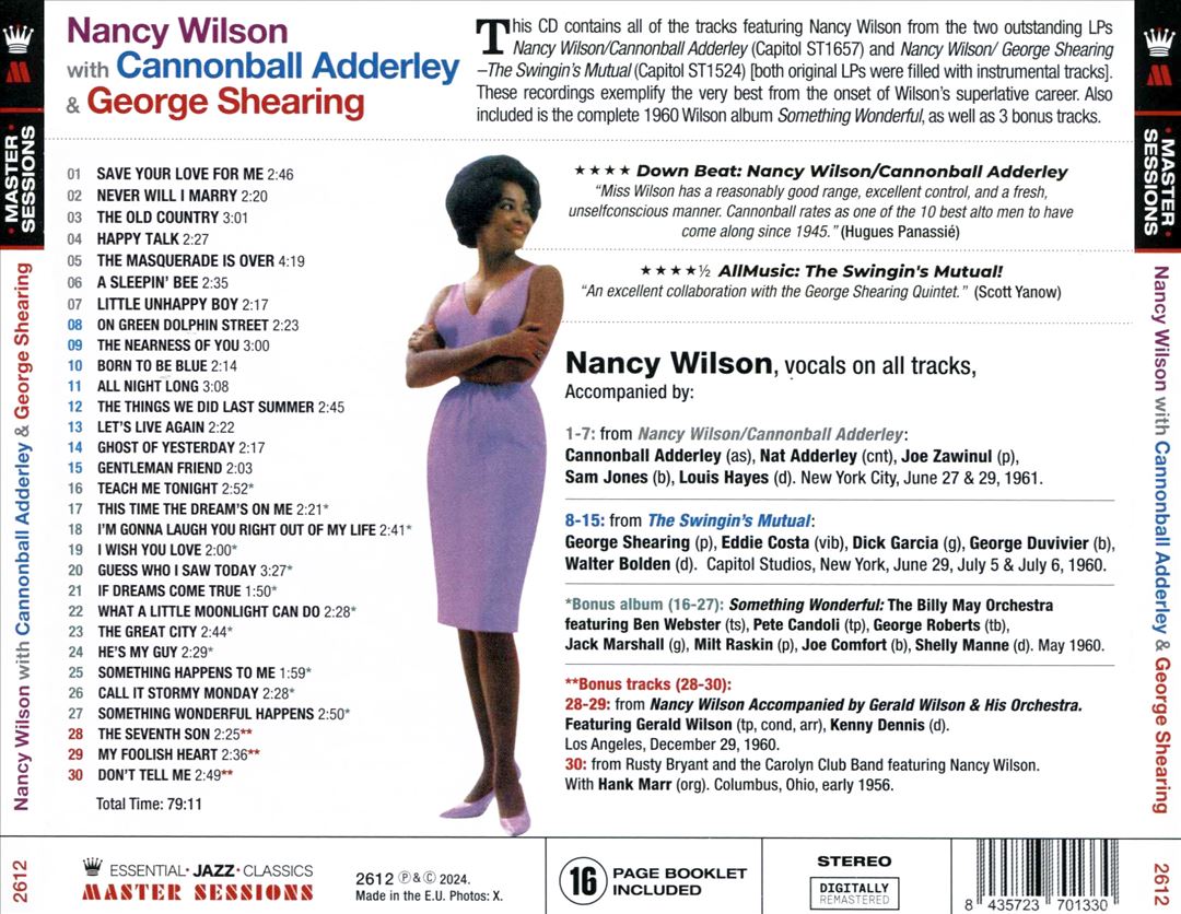 Nancy Wilson with Cannonball Adderley & George Shearing cover art