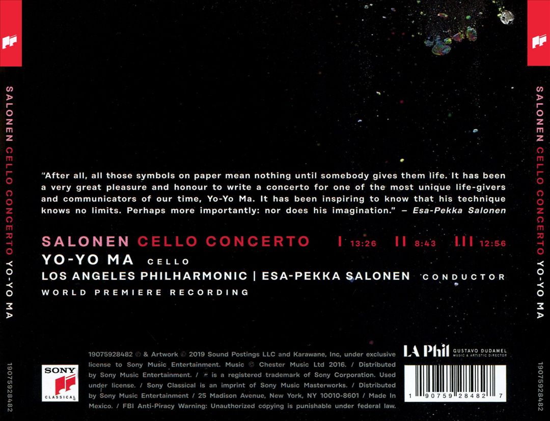 Salonen: Cello Concerto cover art