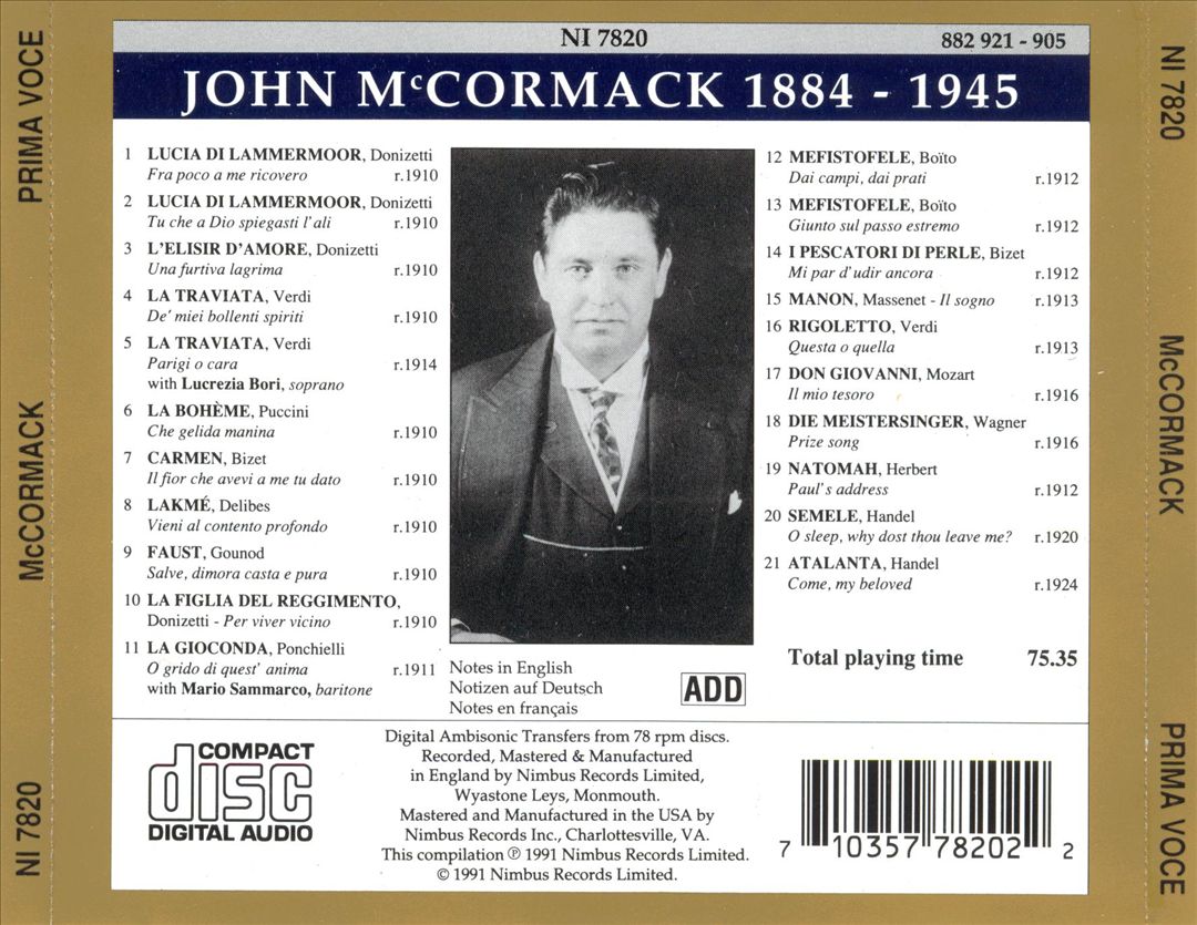 In Opera: Prima Voce cover art