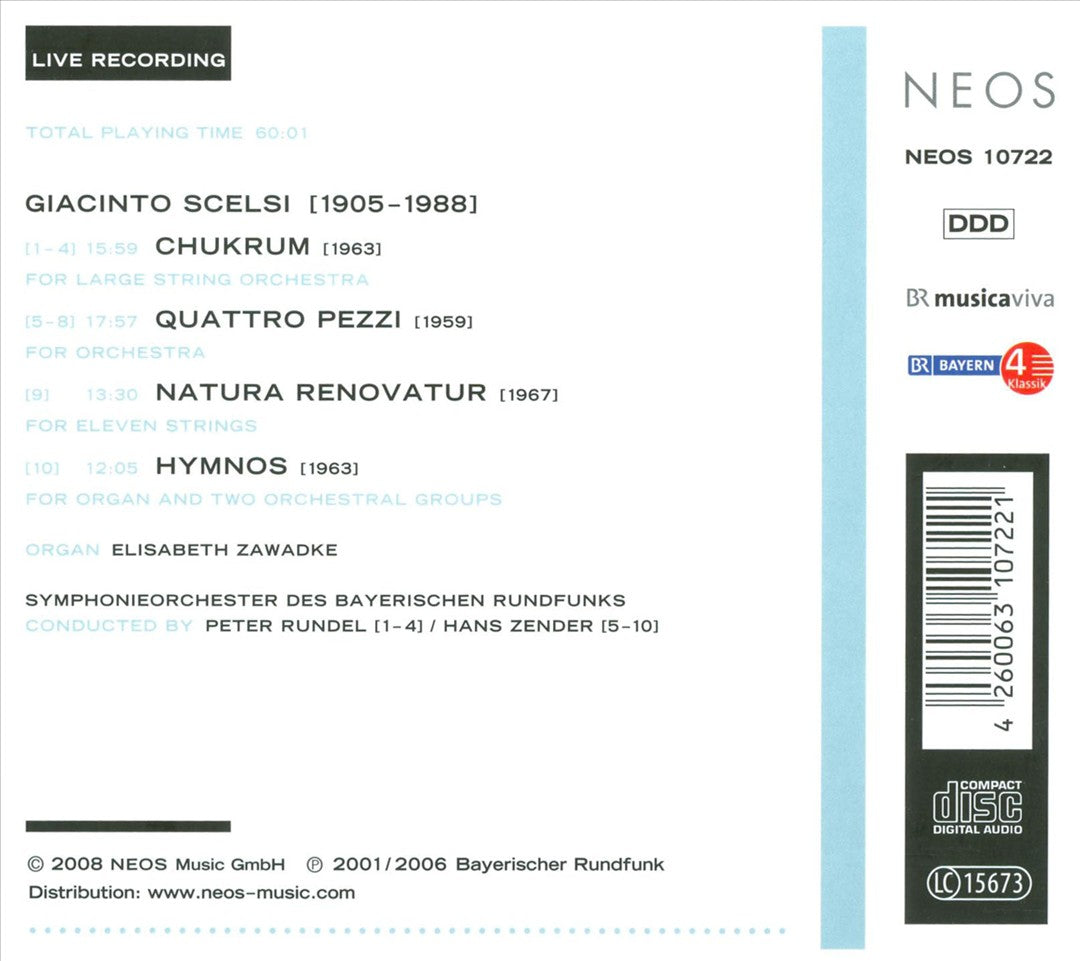 Musica Viva 17: Giancinto Scelsi - Chukrum; Quattro Pezzi; Natura Renovatur; Hymnos cover art