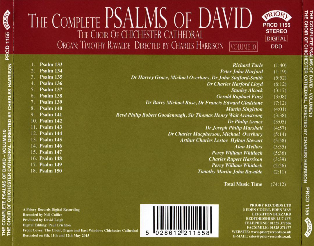 Complete Psalms of David, Vol. 10 - Series 2: Psalms 133-150 cover art