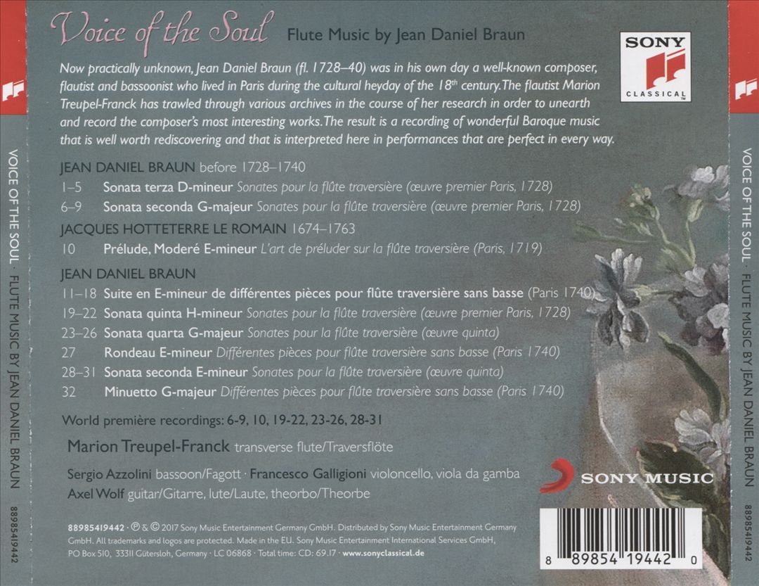 Voice of the Soul: Flute Music by Jean Daniel Braun cover art