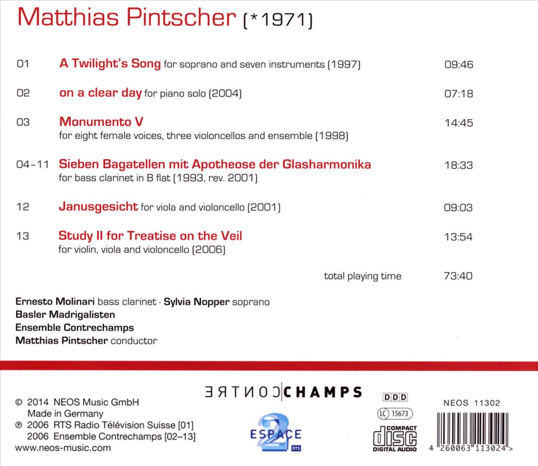 Matthias Pintscher: Solo and Ensemble Works cover art