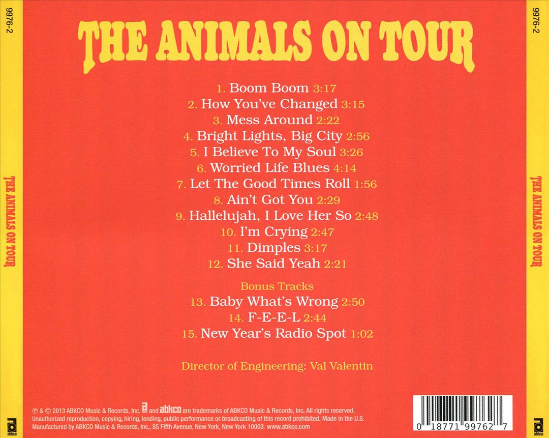 Animals on Tour cover art