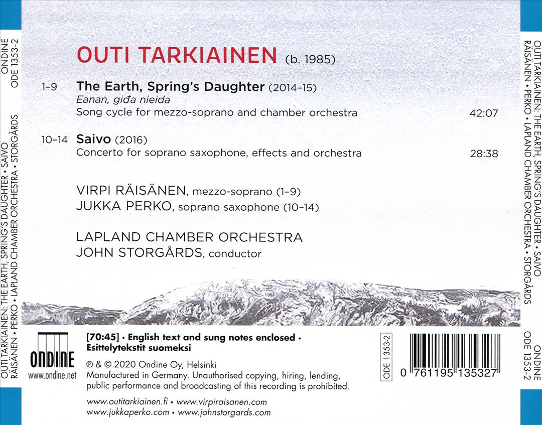 Outi Tarkiainen: The Earth, Spring's Daughter; Saivo cover art