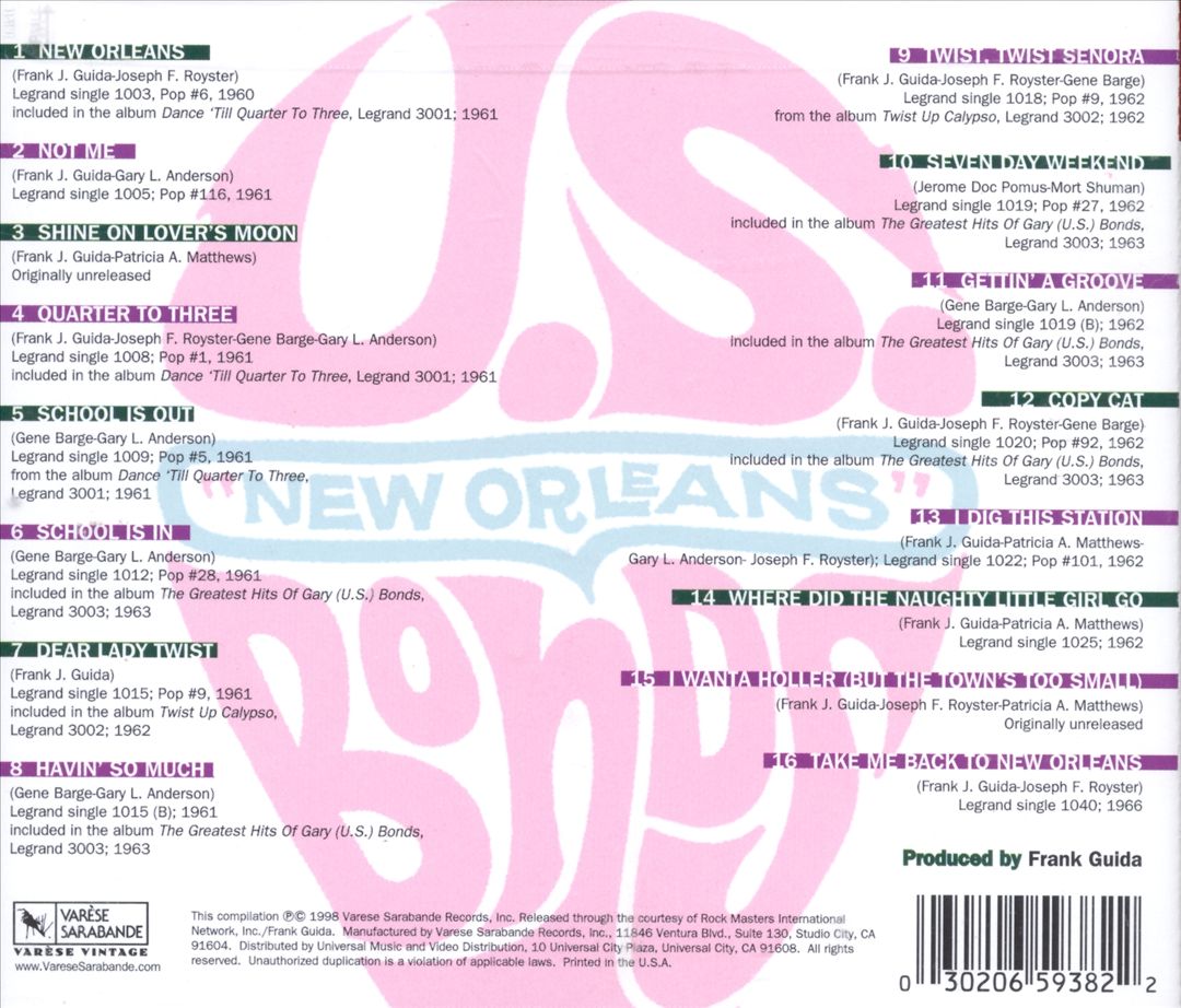 Very Best of Gary "U.S." Bonds: The Original Legrand Masters cover art