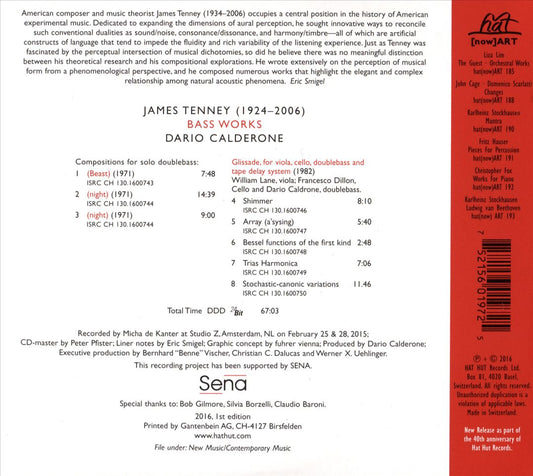 James Tenney: Bass Works cover art