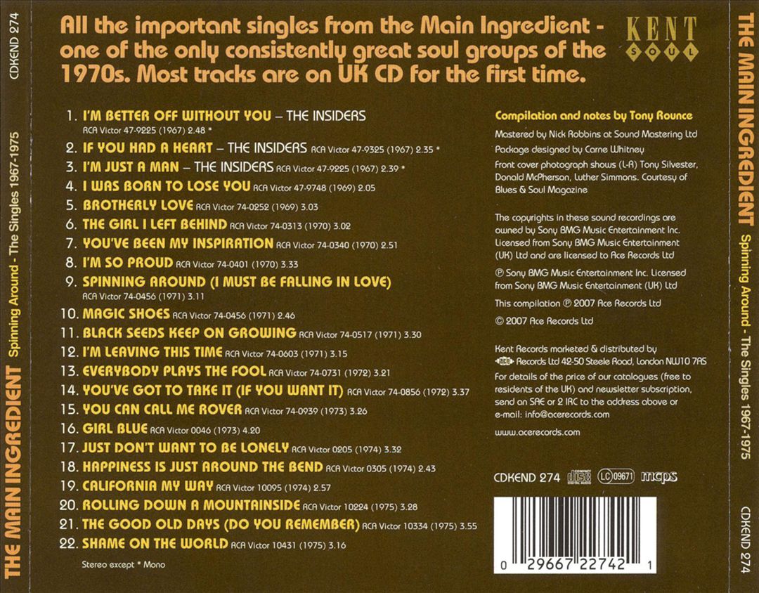 Spinning Around: Singles 1967-1975 cover art