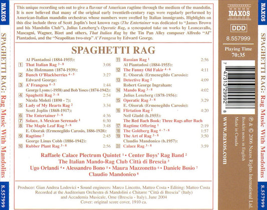 Spaghetti Rag: Rag Music with Mandolins cover art