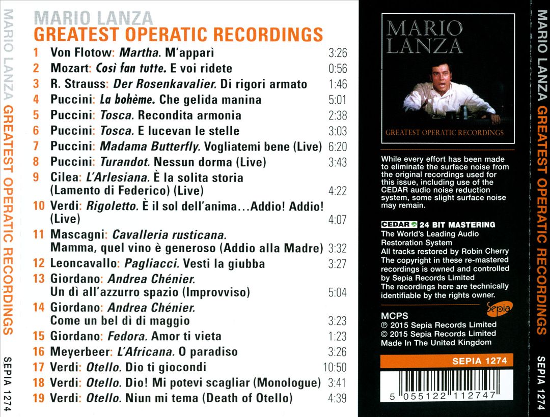 Greatest Operatic Recordings cover art