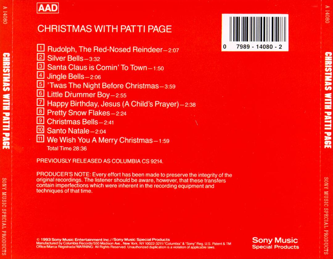 Christmas with Patti Page [1965] cover art