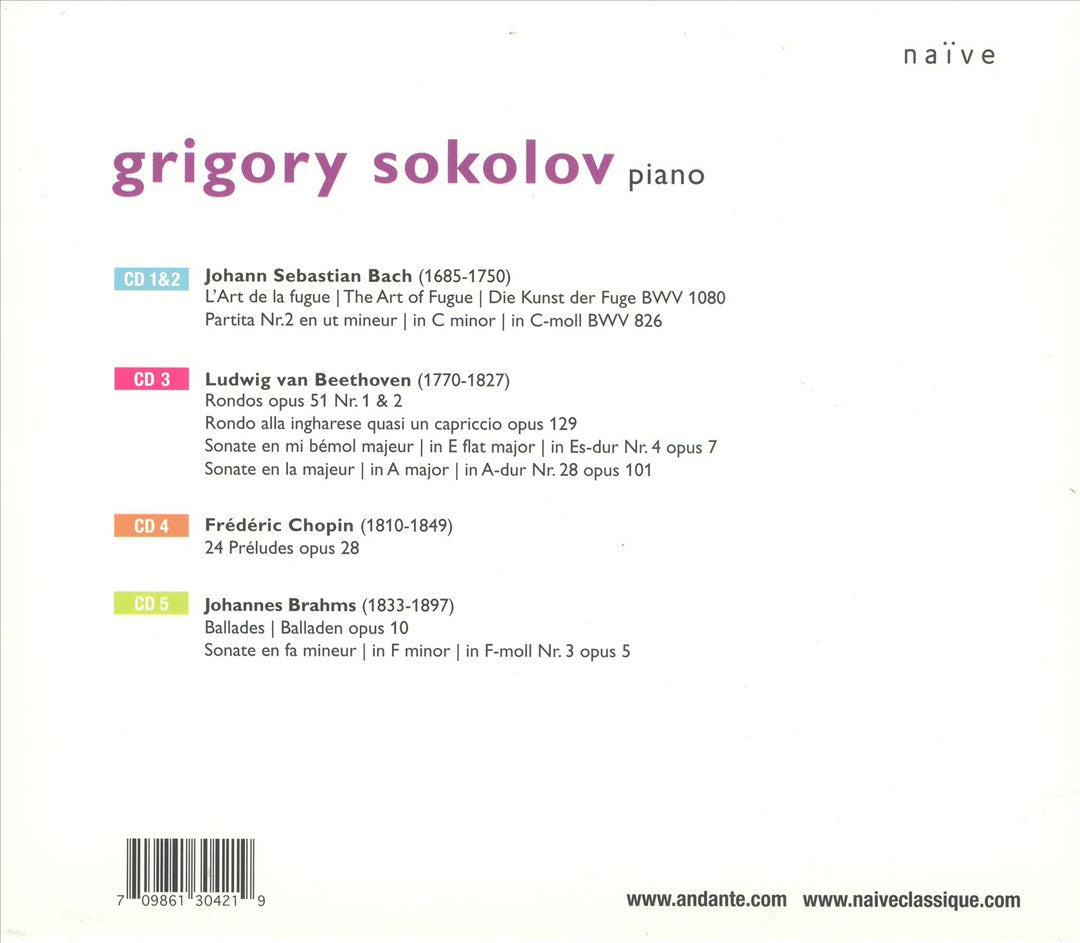 Grigory Sokolov: Bach, Beethoven, Chopin, Brahms [Box Set] cover art
