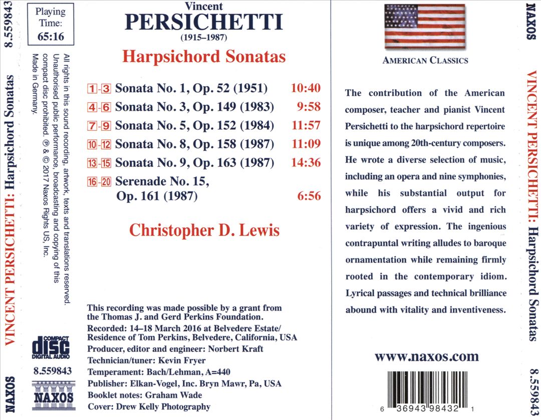 Persichetti: Harpsichord Sonatas cover art