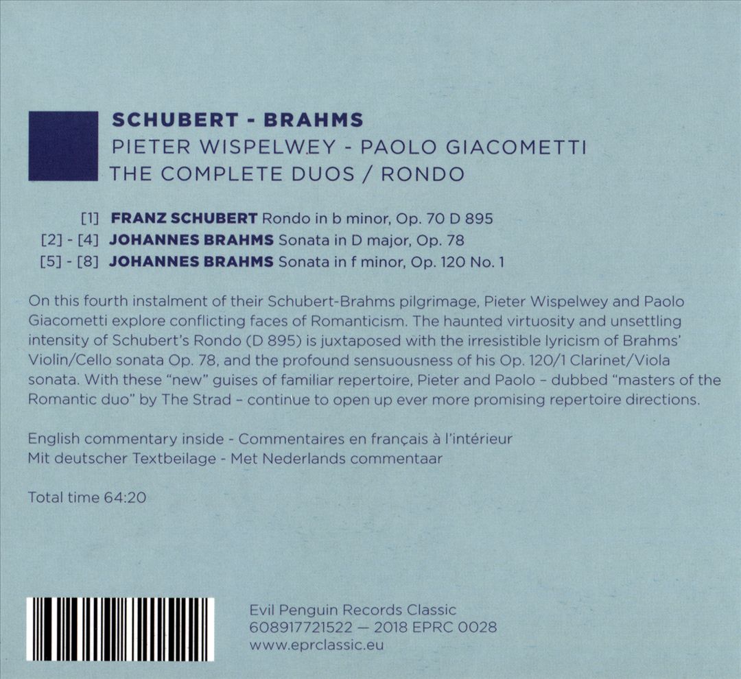 Schubert, Brahms: The Complete Duos - Rondo cover art