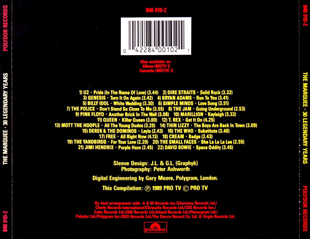Marquee: 30 Legendary Years cover art