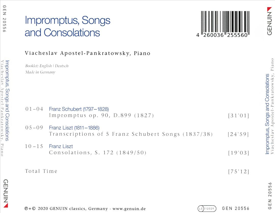 Impromptus, Songs, Consolation - Works by Franz Schubert and Franz Liszt cover art