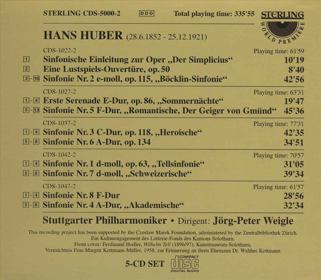 Hans Huber: Sinfonien 1-8, Orchesterwerke cover art