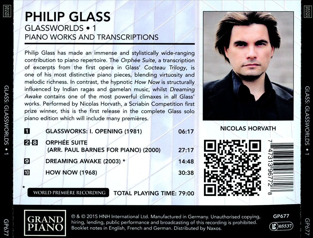 Philip Glass: Glassworlds, Vol. 1 - Piano Works and Transcriptions cover art