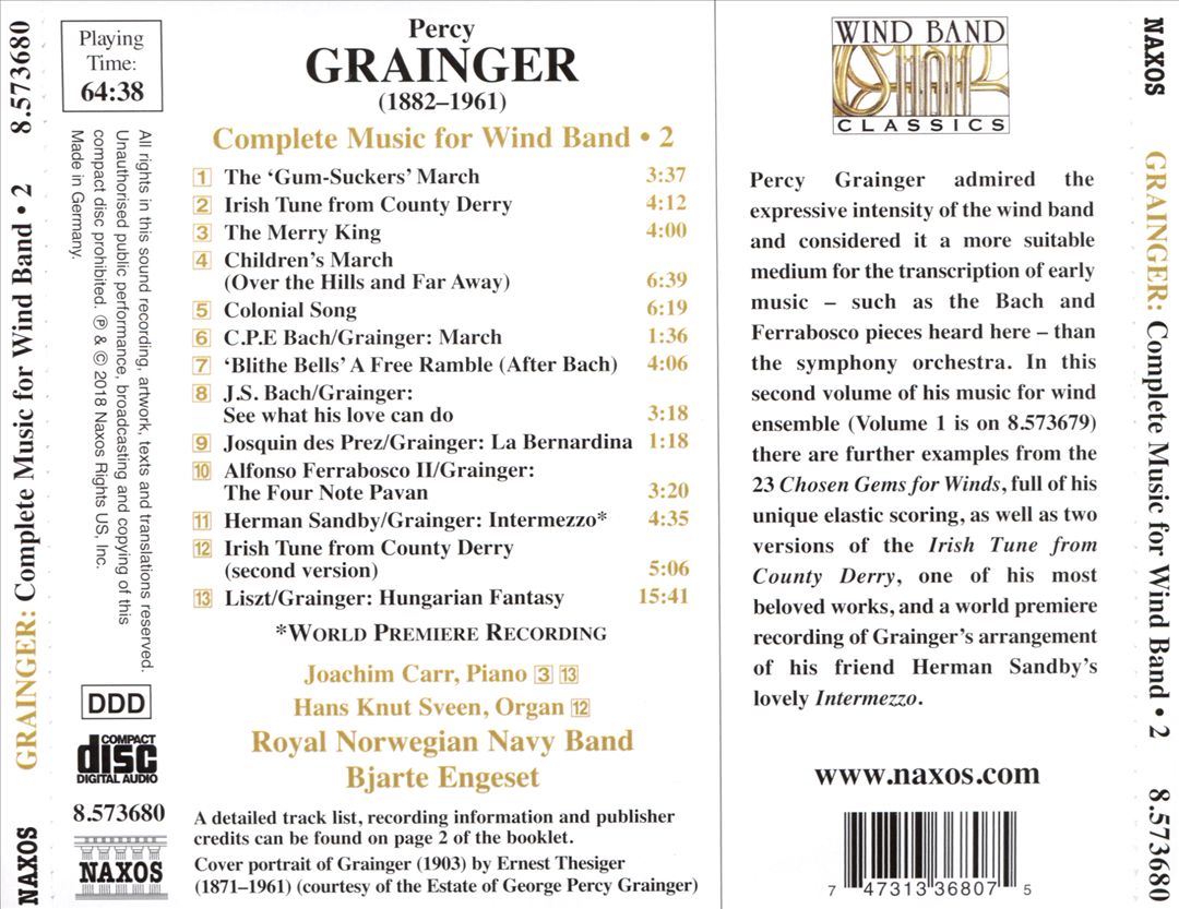 Percy Grainger: Complete Music for Wind Band, Vol. 2 cover art