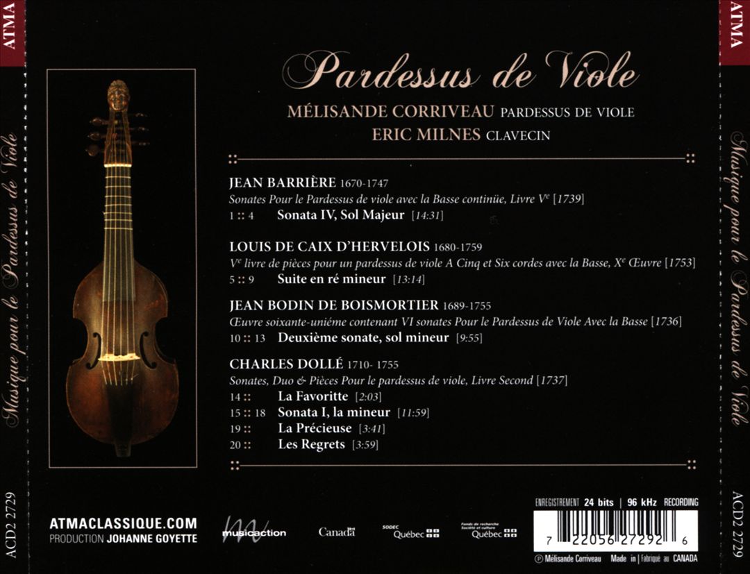 Pardessus de Viole: Barrière, Caix D'Hervelois, Boismortier, Dollé cover art
