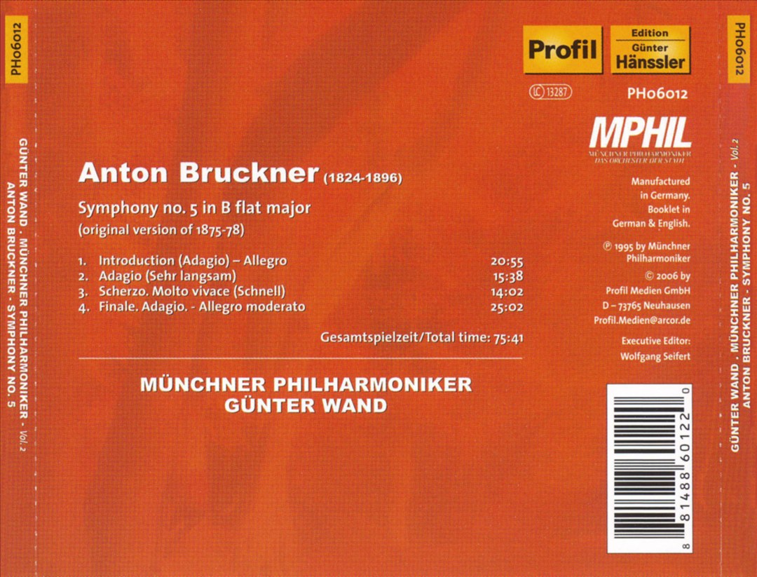 Bruckner: Symphony No. 5 cover art