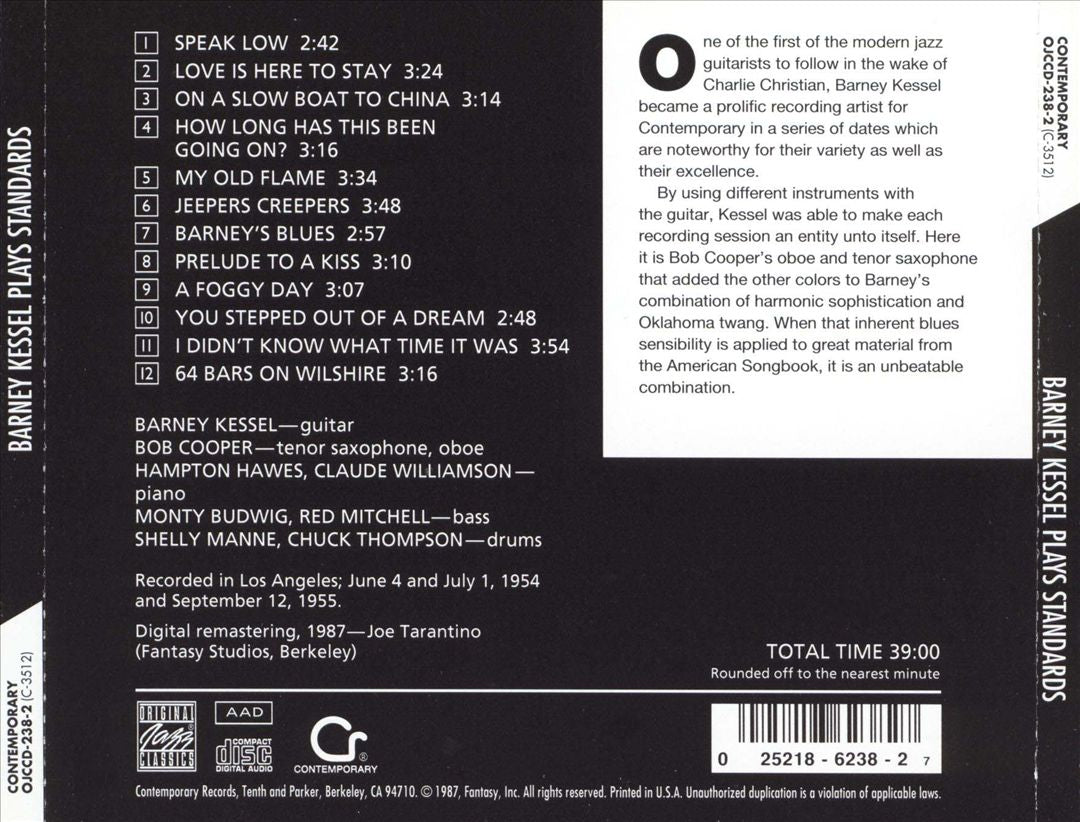 Kessel Plays Standards cover art