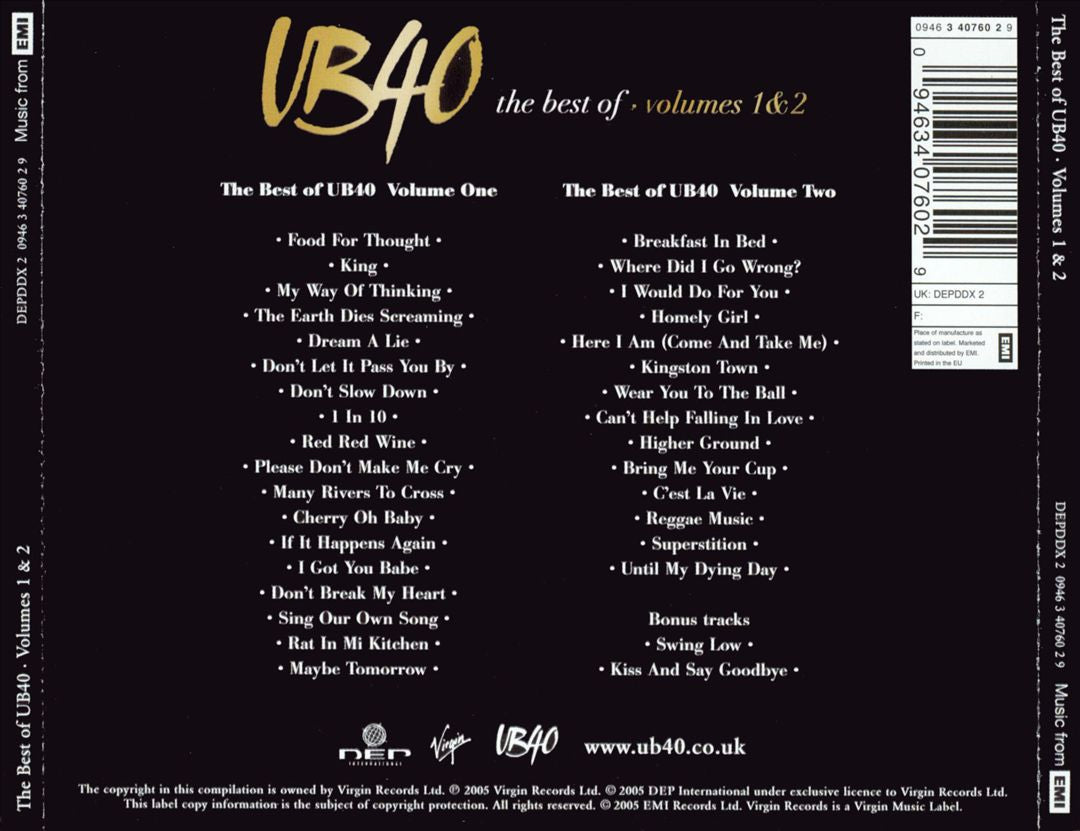 Best of UB40, Vols. 1 & 2 cover art