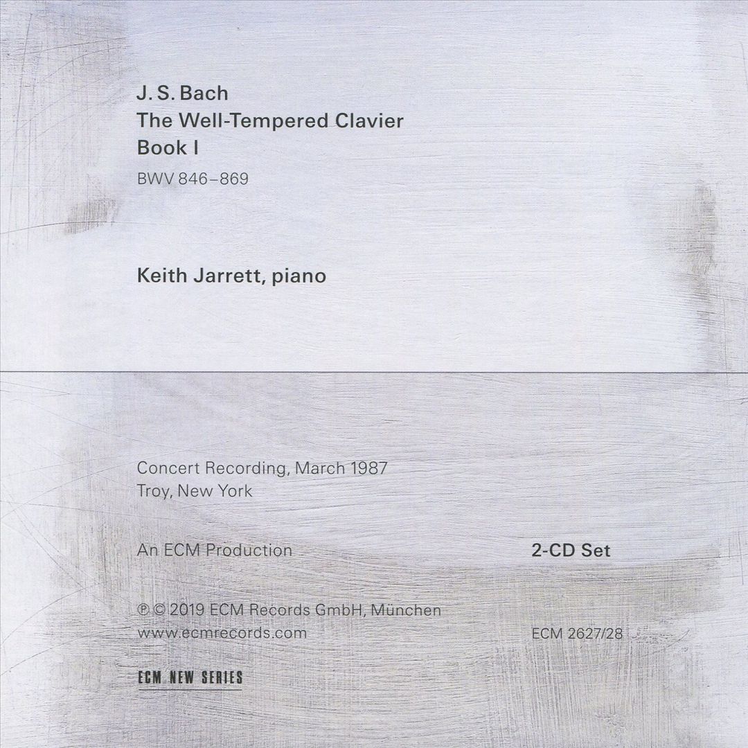 J.S. Bach: The Well-tempered Clavier, Book I [Live, March 1987] cover art