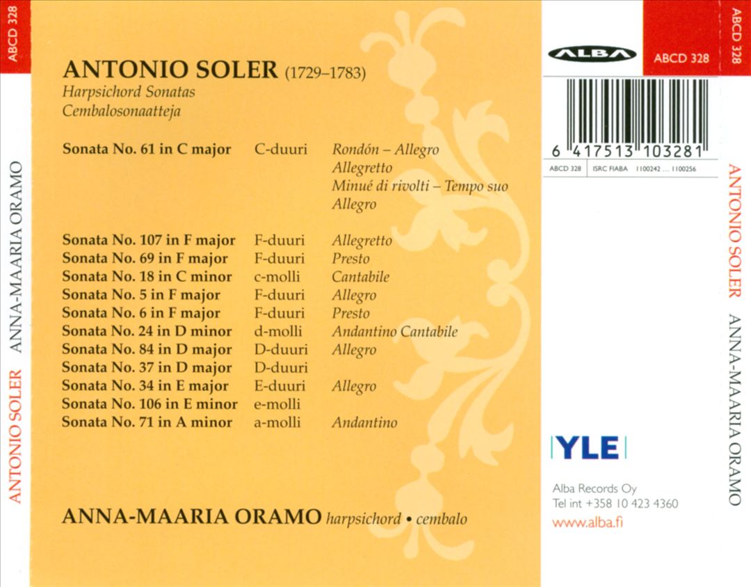 Antonio Soler: Harpsichord Sonatas cover art