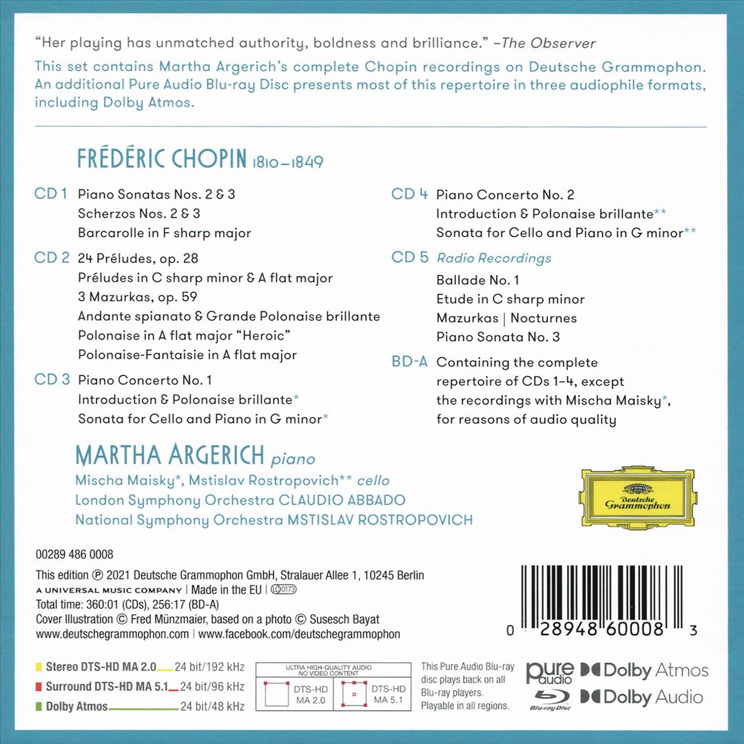 Chopin: The Complete Recordings on Deutsche Grammophon [CDs & Blu-Ray Audio] cover art