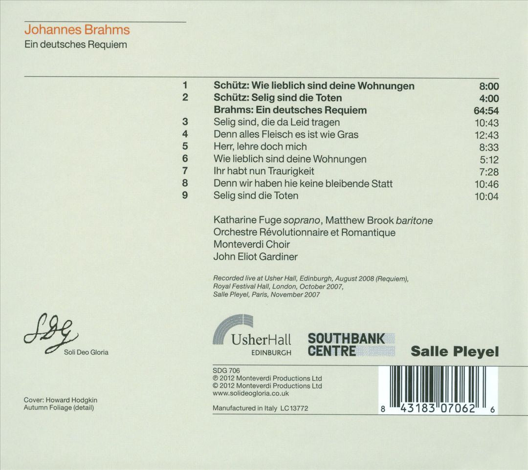 Brahms: Ein deutsches Requiem [Live 2007 Recording] cover art