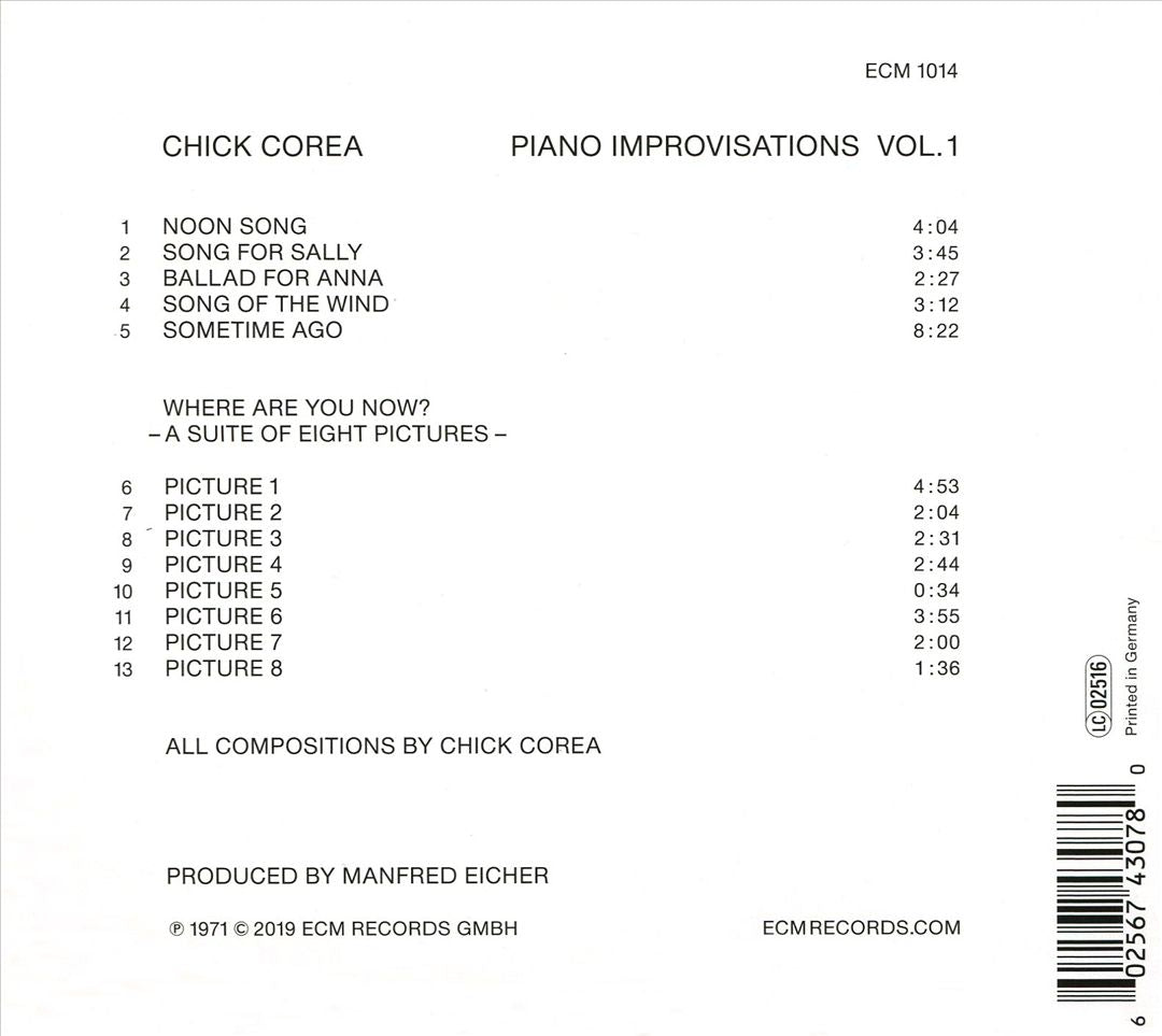 Piano Improvisations, Vol. 1 cover art