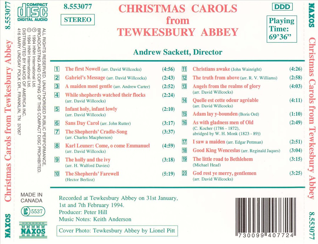 Christmas Carols from Tewkesbury Abbey cover art