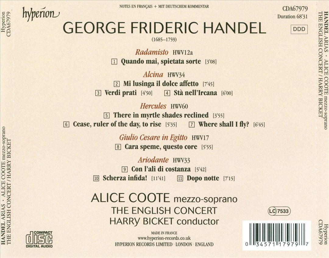 Handel Arias cover art