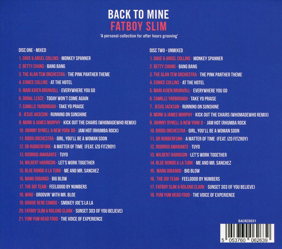 Back to Mine: Fatboy Slim cover art