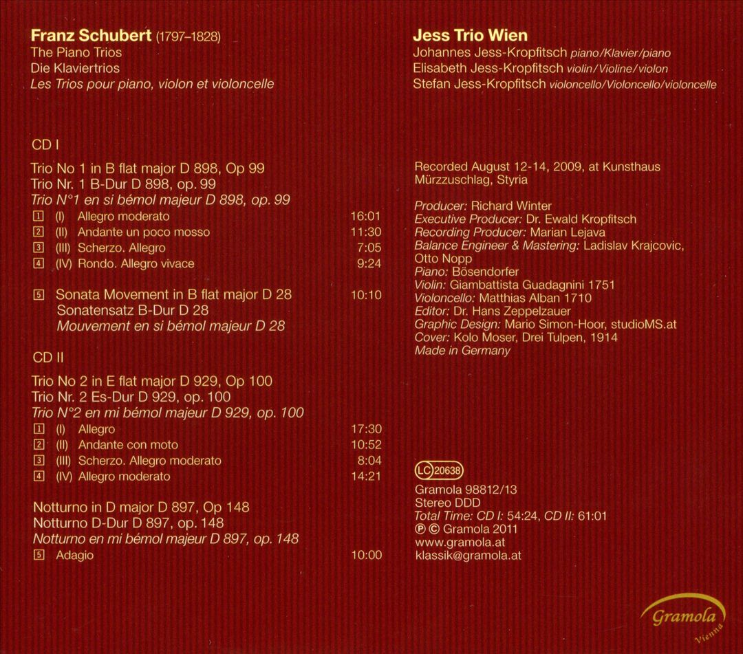Schubert: Die Klaviertrios cover art