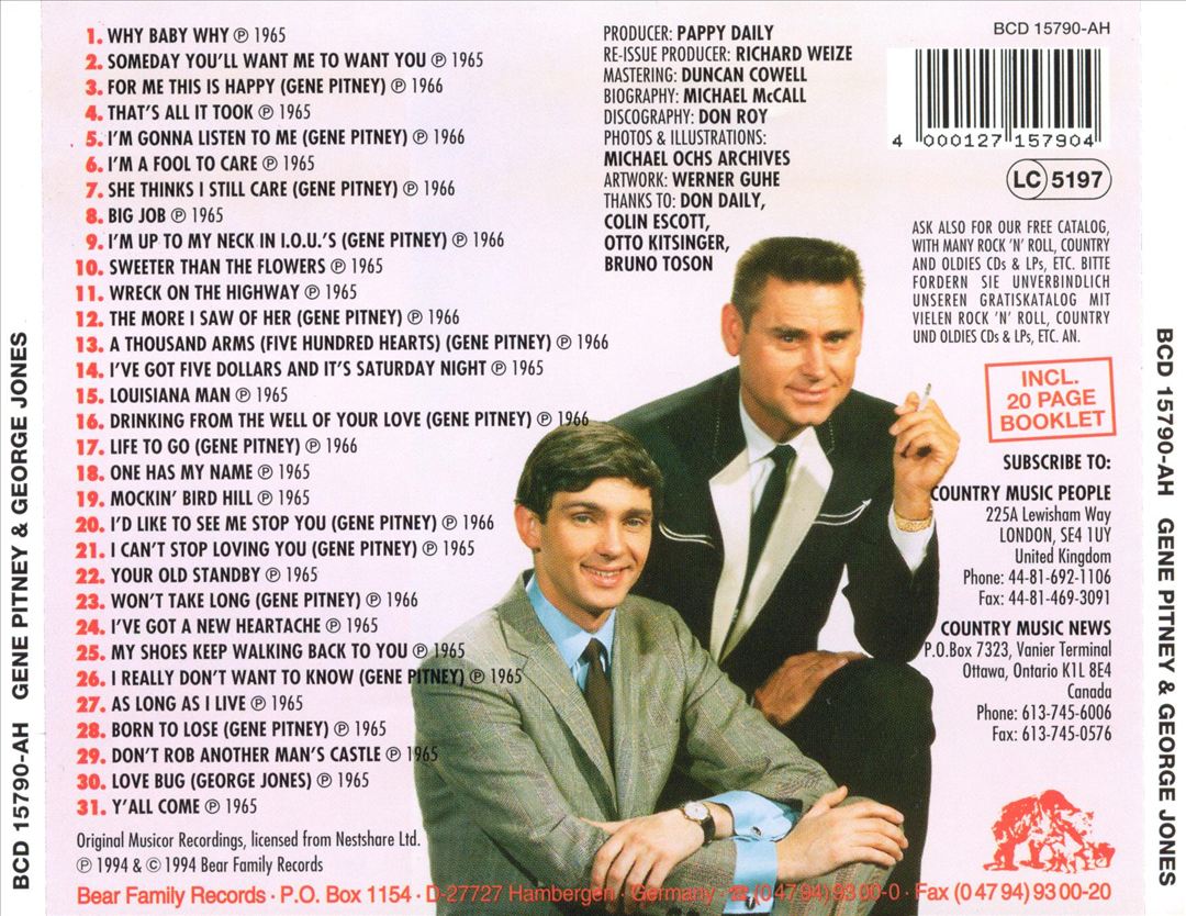 George Jones & Gene Pitney cover art