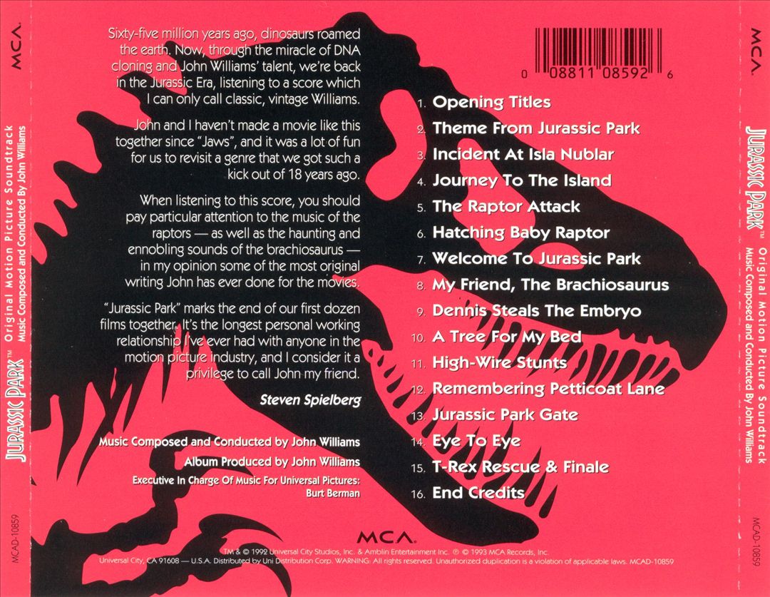 Jurassic Park [Original Motion Picture Soundtrack] cover art