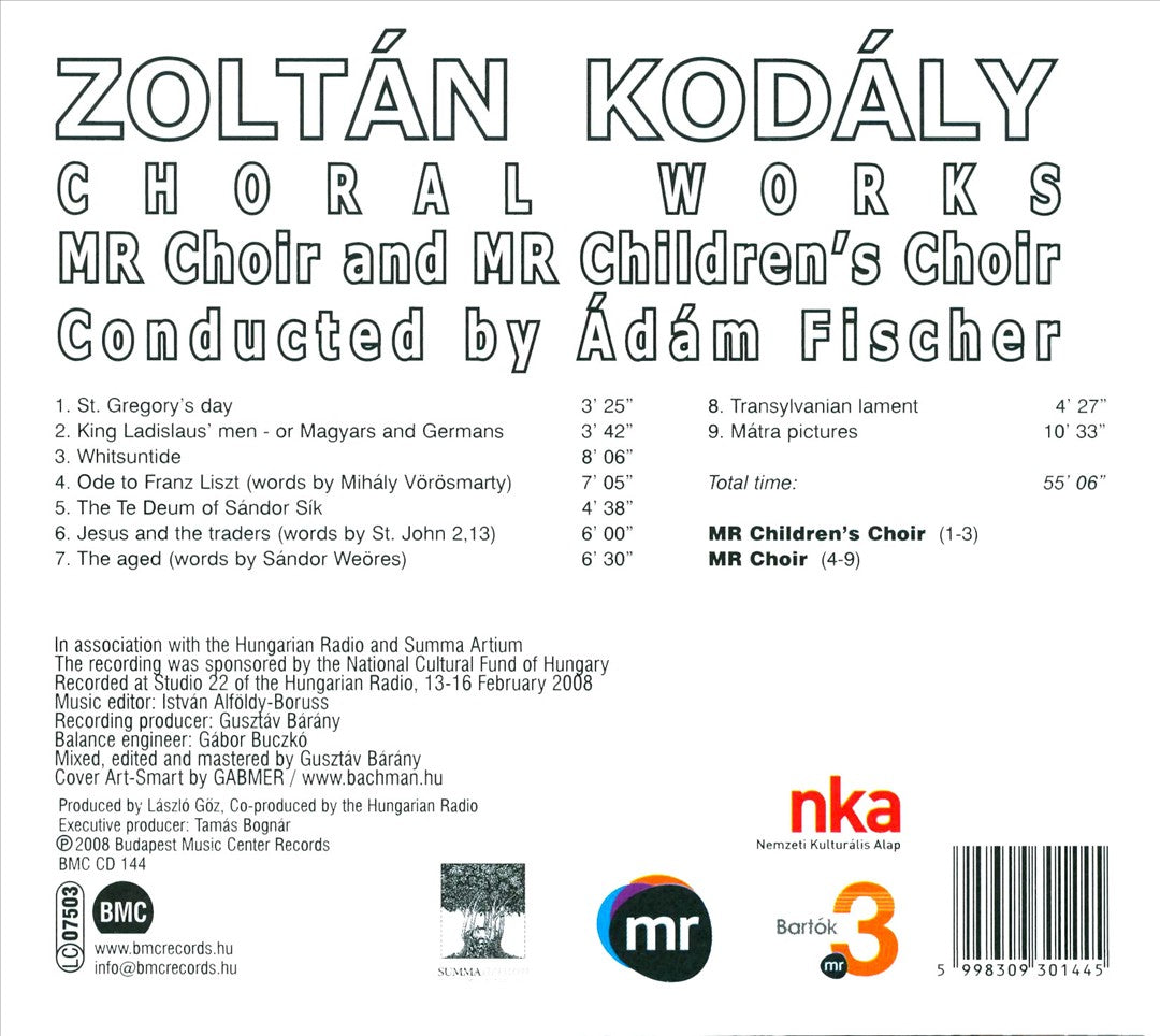 Zoltán Kodály: Choral Works cover art