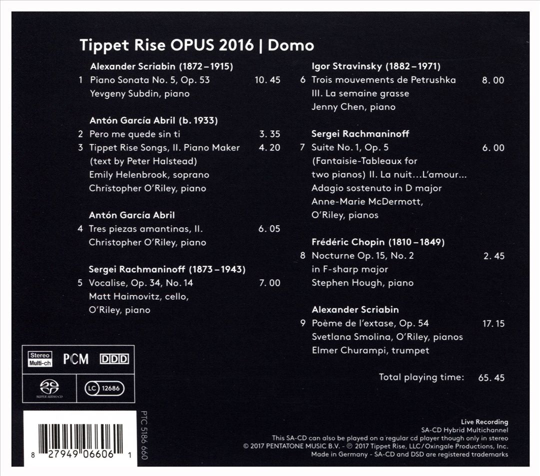 Tippet Rise Opus 2016: Domo cover art