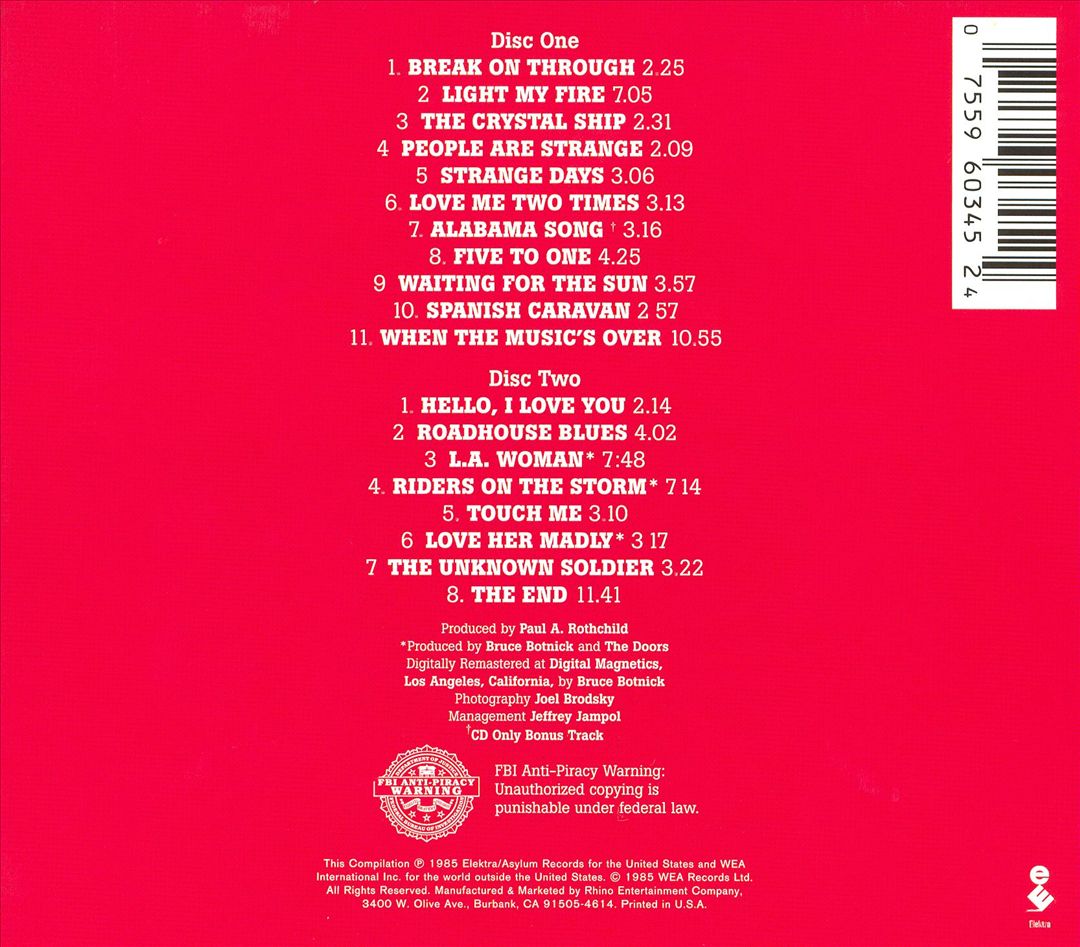 Best of the Doors [1985] cover art