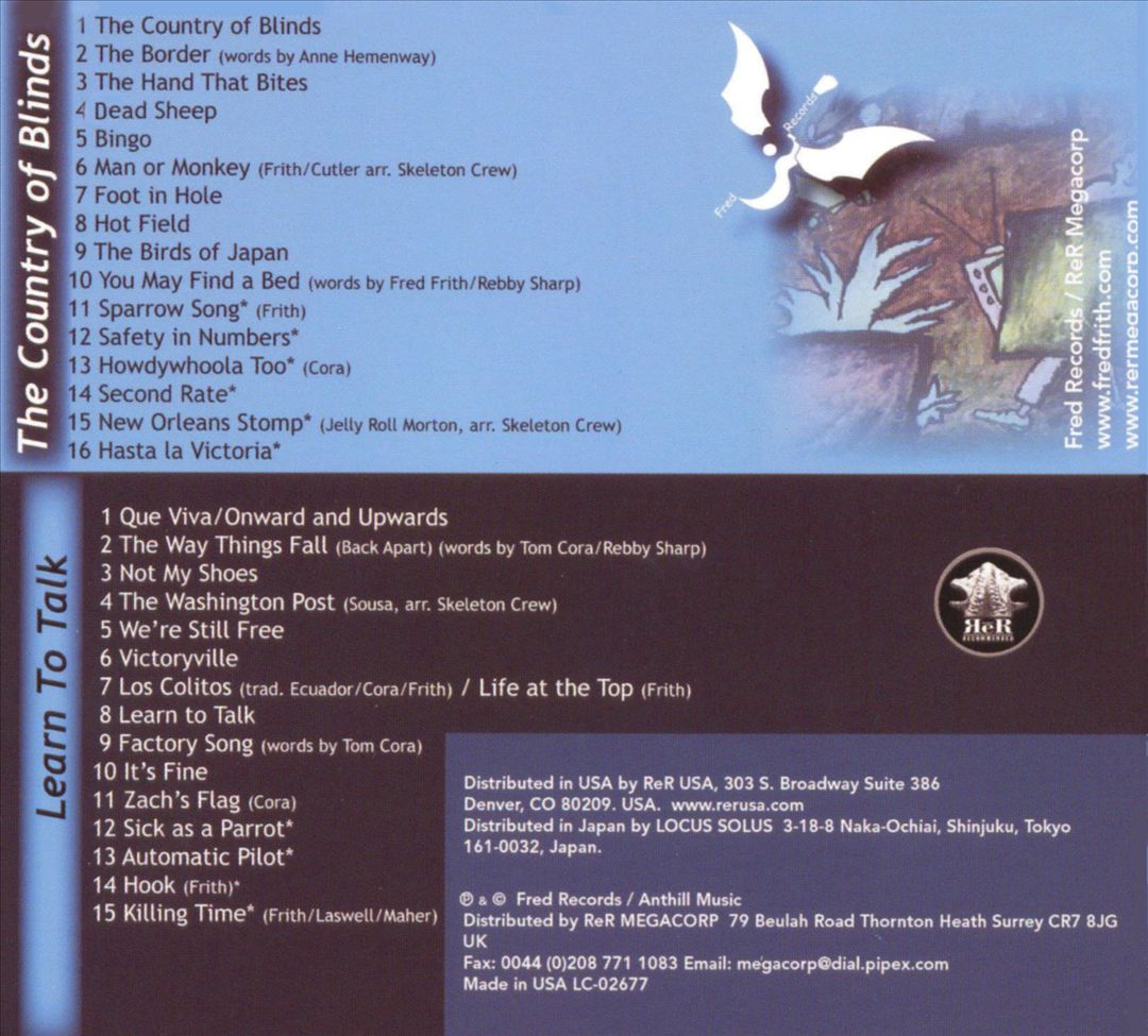 Learn to Talk/The Country of Blinds [Fred] cover art