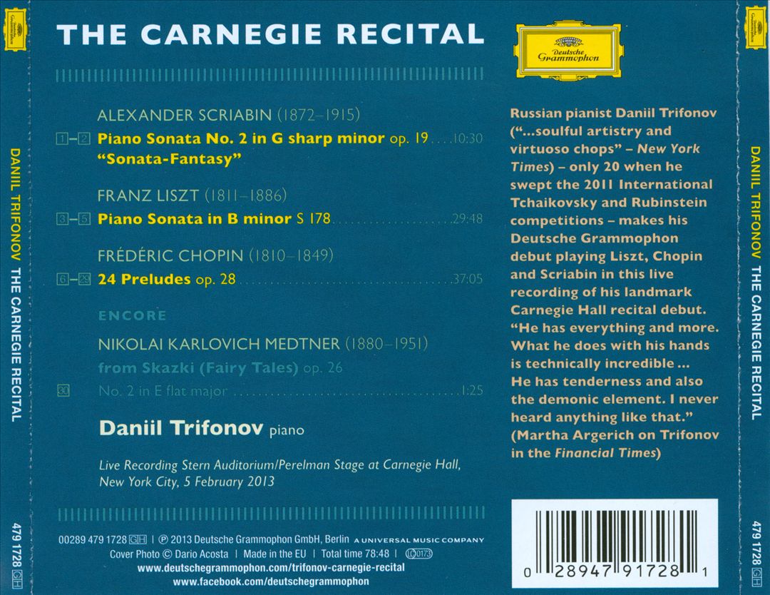 Carnegie Recital cover art