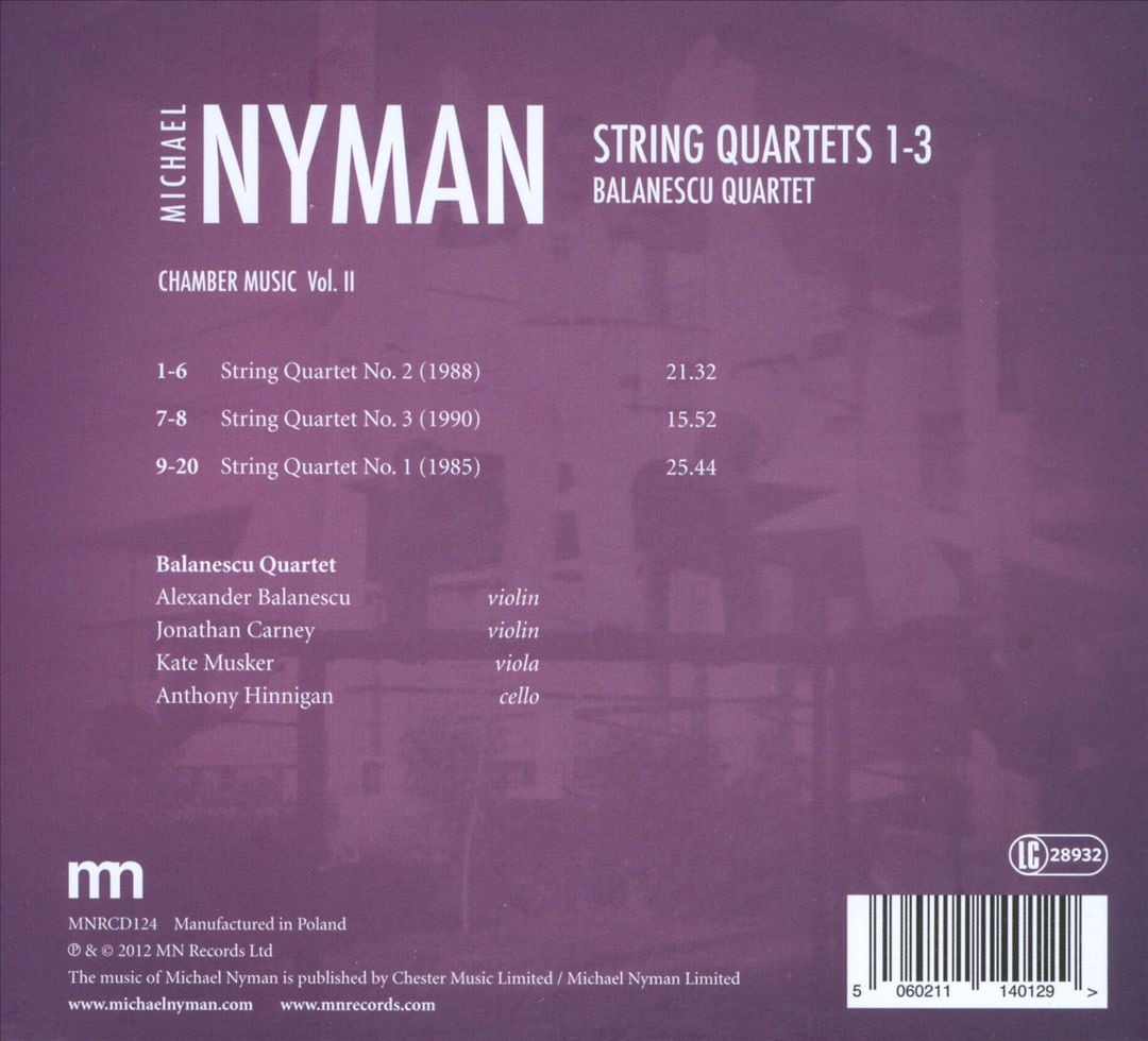 Michael Nyman: String Quartets Nos. 1-3 cover art