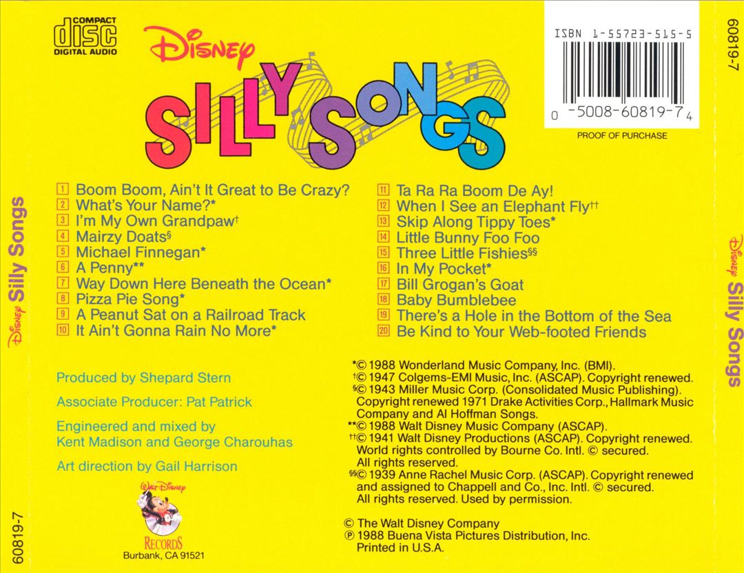 Silly Songs [Disney] cover art