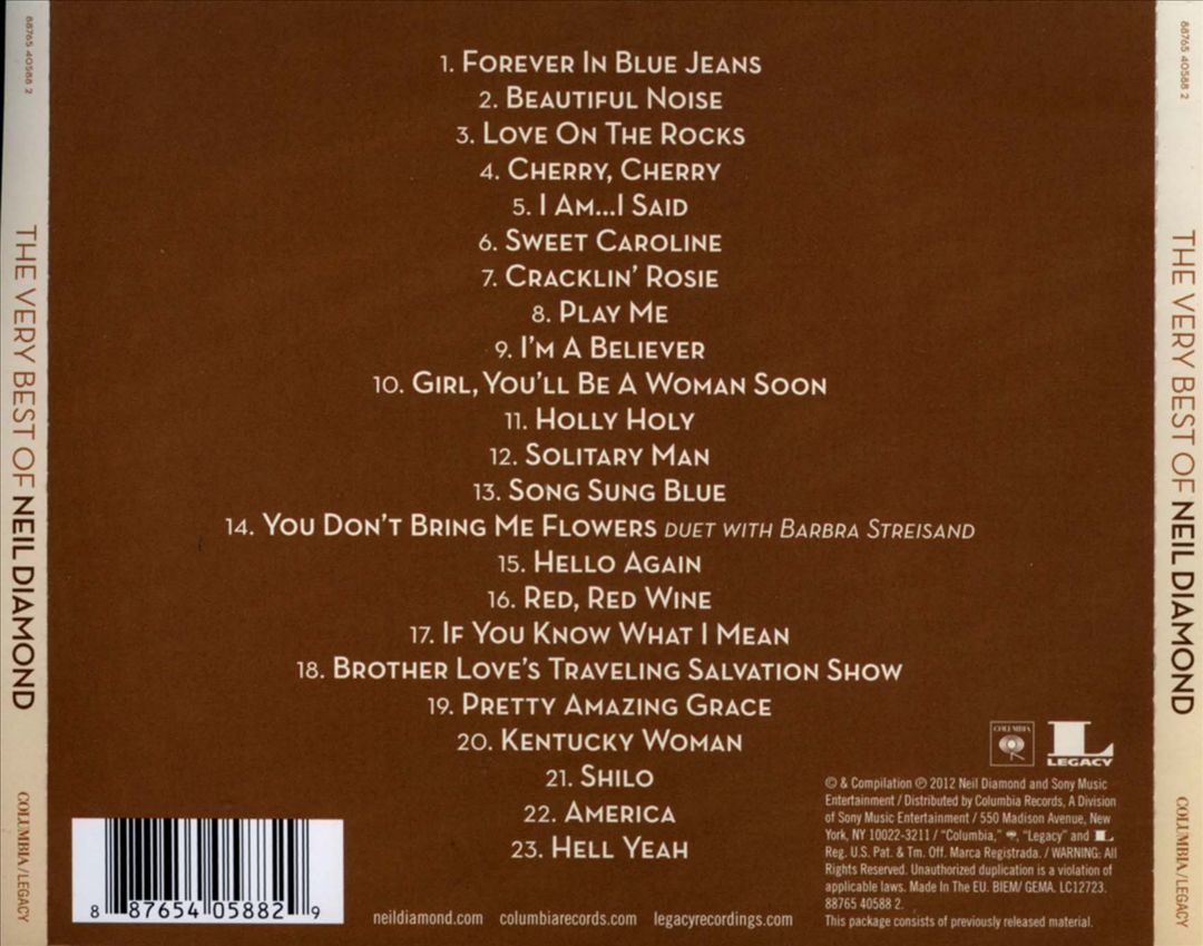 Very Best of Neil Diamond: The Original Studio Recordings cover art